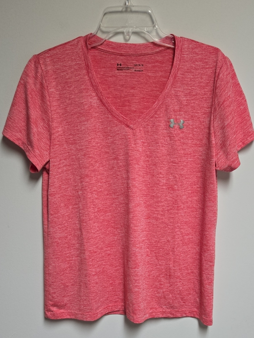 Under Armour Women’s Heather Coral V-Neck Active Tee Large